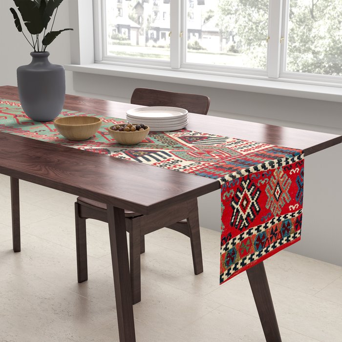 Erzerum Northeast Anatolian Niche Kilim Print Table Runner Gallery Image 2