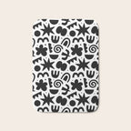 Black abstract organic shape doodle pattern Bath Mat Gallery Image 1