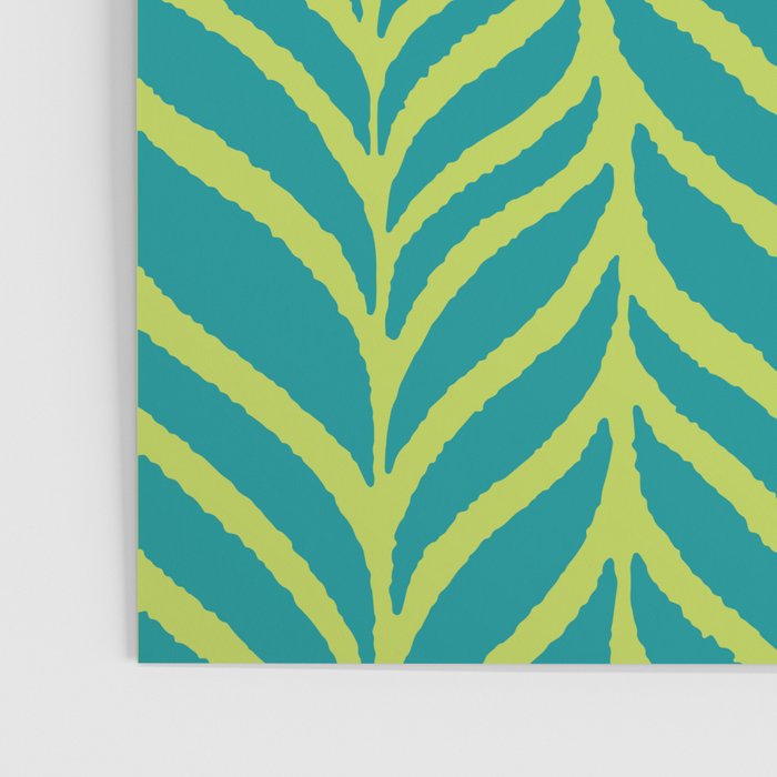 Palm Leaves Pattern Turquoise and Green Poster Gallery Image 3