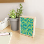 Palm Leaves Pattern Turquoise and Green Mini Art Print Gallery Image 2