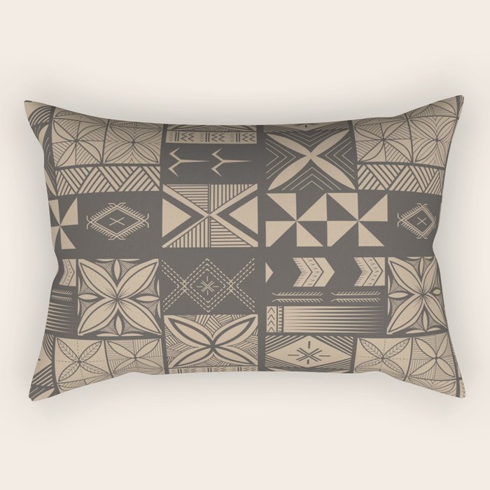 UrbanNesian Camo Siapo and Tatau Rectangular Pillow Gallery Image 1