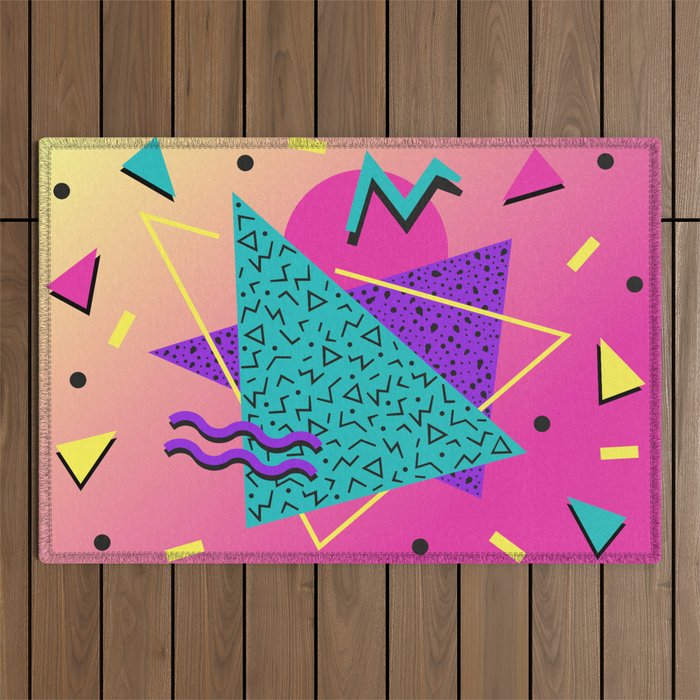 Memphis pattern 107 - 80s / 90s Retro Outdoor Rug Gallery Image 1
