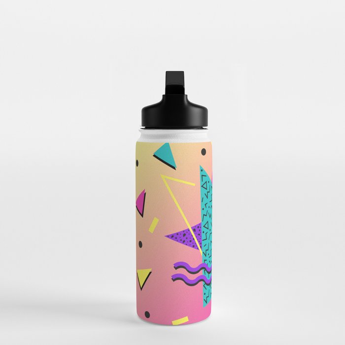 Memphis pattern 107 - 80s / 90s Retro Water Bottle Gallery Image 3