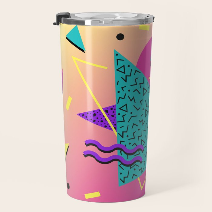 Memphis pattern 107 - 80s / 90s Retro Travel Mug Gallery Image 3