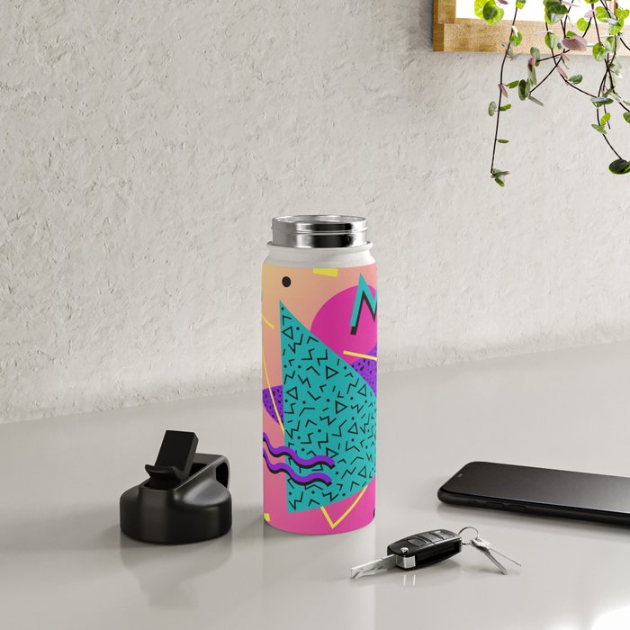 Memphis pattern 107 - 80s / 90s Retro Water Bottle Gallery Image 4