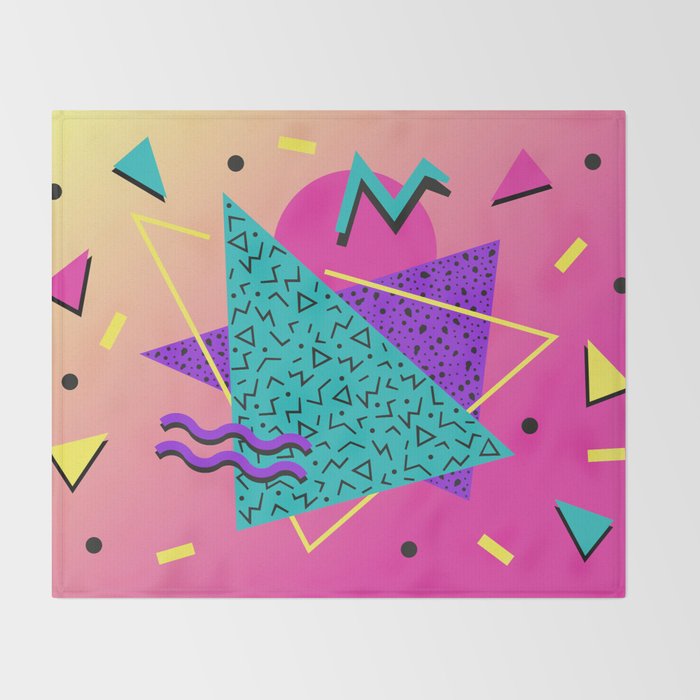 Memphis pattern 107 - 80s / 90s Retro Throw Blanket Gallery Image 2