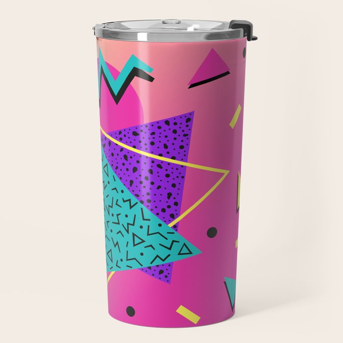 Memphis pattern 107 - 80s / 90s Retro Travel Mug Gallery Image 2