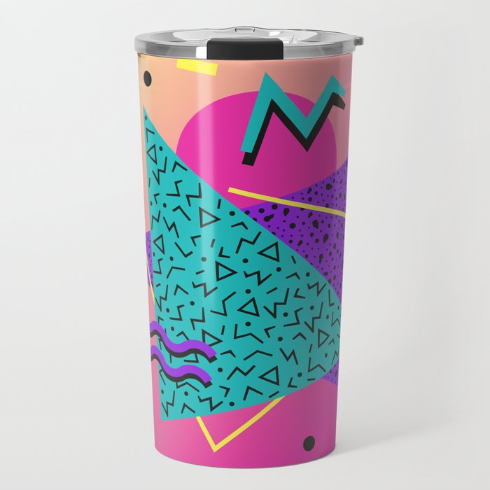 Memphis pattern 107 - 80s / 90s Retro Travel Mug Gallery Image 1