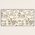 Toile de Jouy Vintage French Sepia Romantic Pastoral  Desk Mat Gallery Image 3
