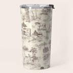 Toile de Jouy Vintage French Sepia Romantic Pastoral  Travel Mug Gallery Image 2