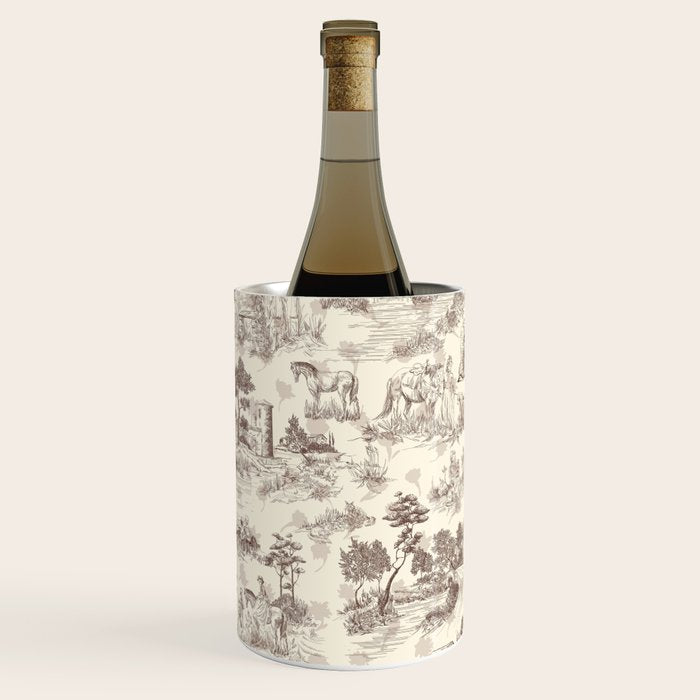 Toile de Jouy Vintage French Sepia Romantic Pastoral  Wine Chiller Gallery Image 3