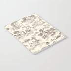 Toile de Jouy Vintage French Sepia Romantic Pastoral  Notebook Gallery Image 2