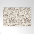 Toile de Jouy Vintage French Sepia Romantic Pastoral  Welcome Mat Gallery Image 1