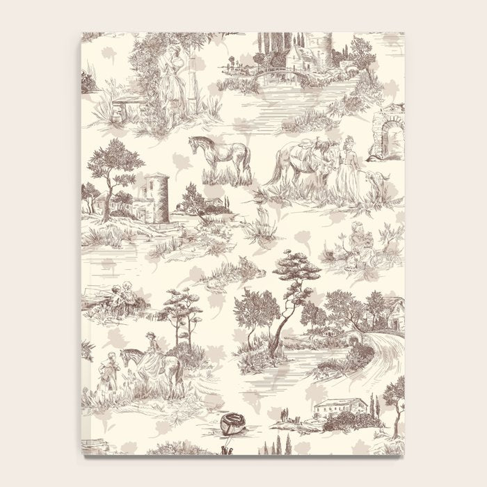 Toile de Jouy Vintage French Sepia Romantic Pastoral  Notebook Gallery Image 4