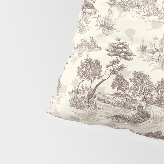 Toile de Jouy Vintage French Sepia Romantic Pastoral  Pillow Sham Gallery Image 4