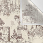 Toile de Jouy Vintage French Sepia Romantic Pastoral  Wall Tapestry Gallery Image 3