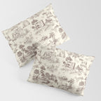 Toile de Jouy Vintage French Sepia Romantic Pastoral  Pillow Sham Gallery Image 3