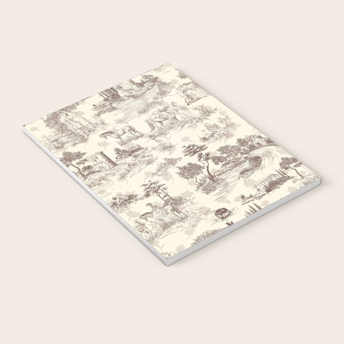 Toile de Jouy Vintage French Sepia Romantic Pastoral  Notebook Gallery Image 3