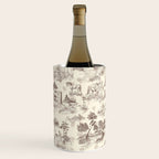 Toile de Jouy Vintage French Sepia Romantic Pastoral  Wine Chiller Gallery Image 2