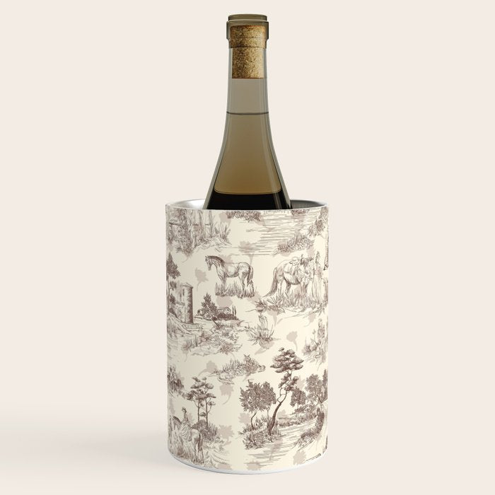 Toile de Jouy Vintage French Sepia Romantic Pastoral  Wine Chiller Gallery Image 2