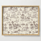 Toile de Jouy Vintage French Sepia Romantic Pastoral  Serving Tray Gallery Image 1
