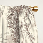 Toile de Jouy Vintage French Sepia Romantic Pastoral  Window Curtain Gallery Image 2