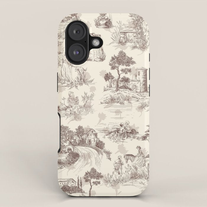 Toile de Jouy Vintage French Sepia Romantic Pastoral  iPhone Case Gallery Image 1