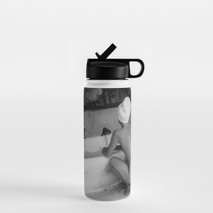 Bath in Paris, Cold Water Flat, Female Nude black and white art photography / photograph Water Bottle Gallery Image 1