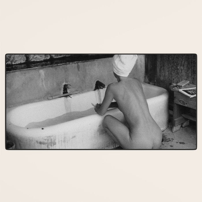 Bath in Paris, Cold Water Flat, Female Nude black and white art photography / photograph Desk Mat Gallery Image 3