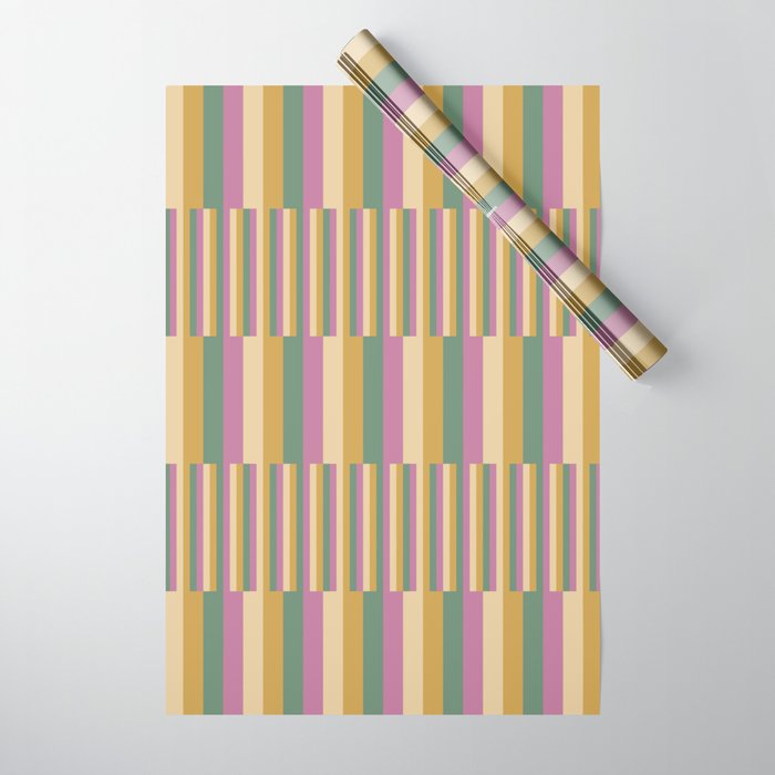 Mixed Stripes Pattern XIII Tropical Summer Wrapping Paper Gallery Image 1