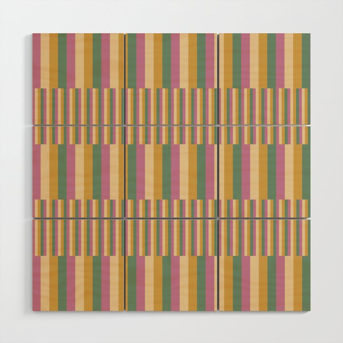 Mixed Stripes Pattern XIII Tropical Summer Wood Wall Art Gallery Image 1