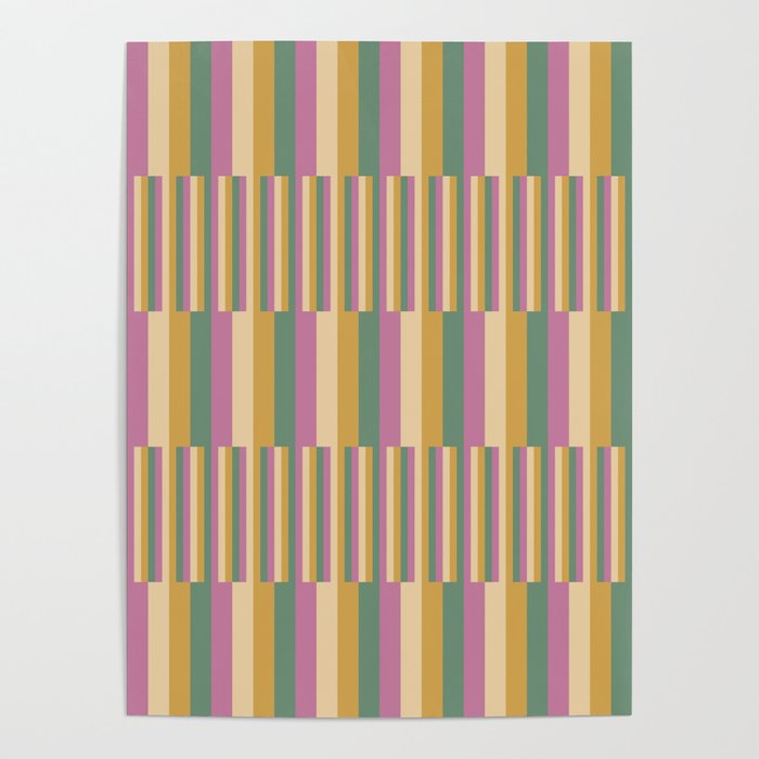 Mixed Stripes Pattern XIII Tropical Summer Poster Gallery Image 4