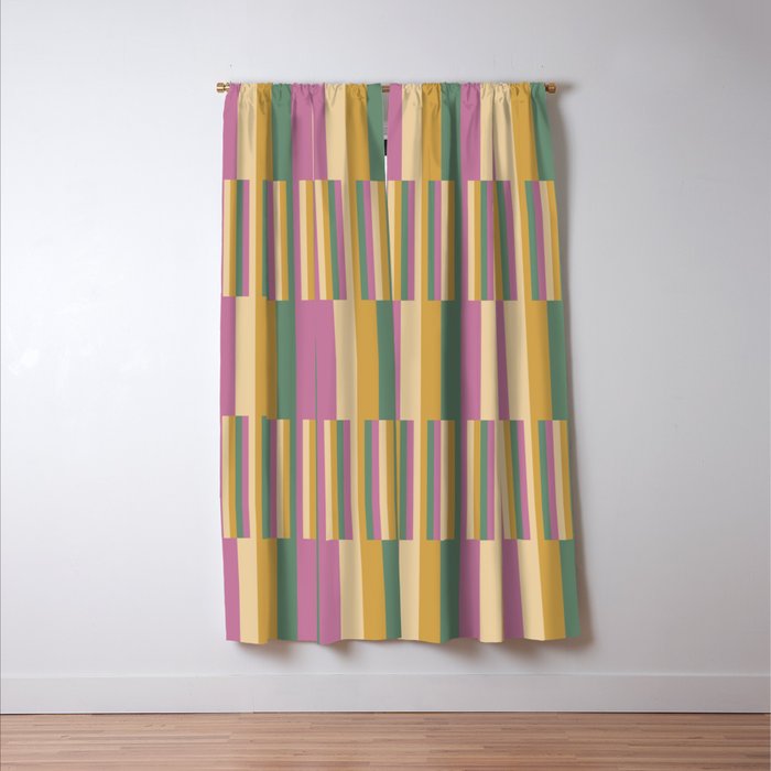 Mixed Stripes Pattern XIII Tropical Summer Window Curtain Gallery Image 3