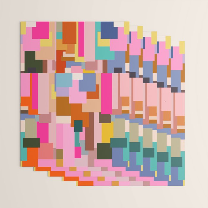 Color Block Print Mid Century Modern Retro Wall Art Geometric Pattern Abstract Wrapping Paper Gallery Image 3