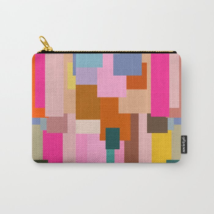 Color Block Print Mid Century Modern Retro Wall Art Geometric Pattern Abstract Carry All Pouch Gallery Image 1