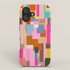 Color Block Print Mid Century Modern Retro Wall Art Geometric Pattern Abstract iPhone Case Gallery Image 1