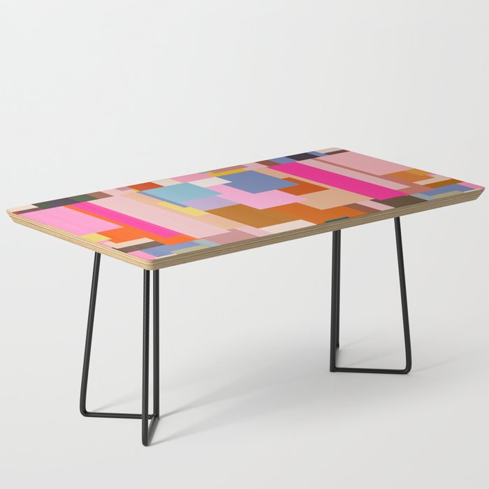 Color Block Print Mid Century Modern Retro Wall Art Geometric Pattern Abstract Coffee Table Gallery Image 1