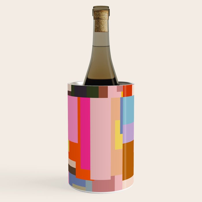 Color Block Print Mid Century Modern Retro Wall Art Geometric Pattern Abstract Wine Chiller Gallery Image 2