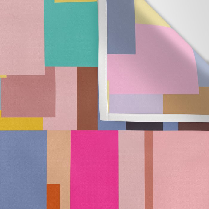 Color Block Print Mid Century Modern Retro Wall Art Geometric Pattern Abstract Wall Tapestry Gallery Image 3