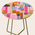 Color Block Print Mid Century Modern Retro Wall Art Geometric Pattern Abstract Side Table Gallery Image 2