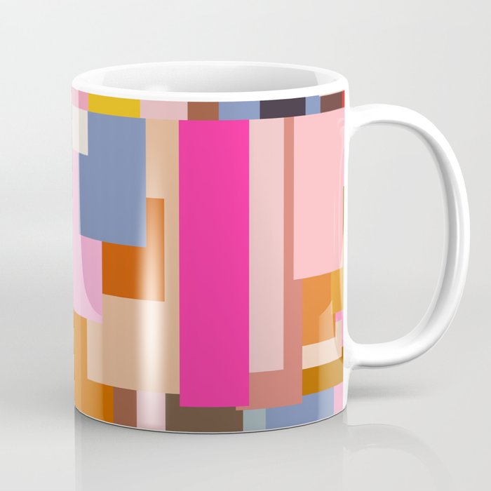 Color Block Print Mid Century Modern Retro Wall Art Geometric Pattern Abstract Coffee Mug Gallery Image 1