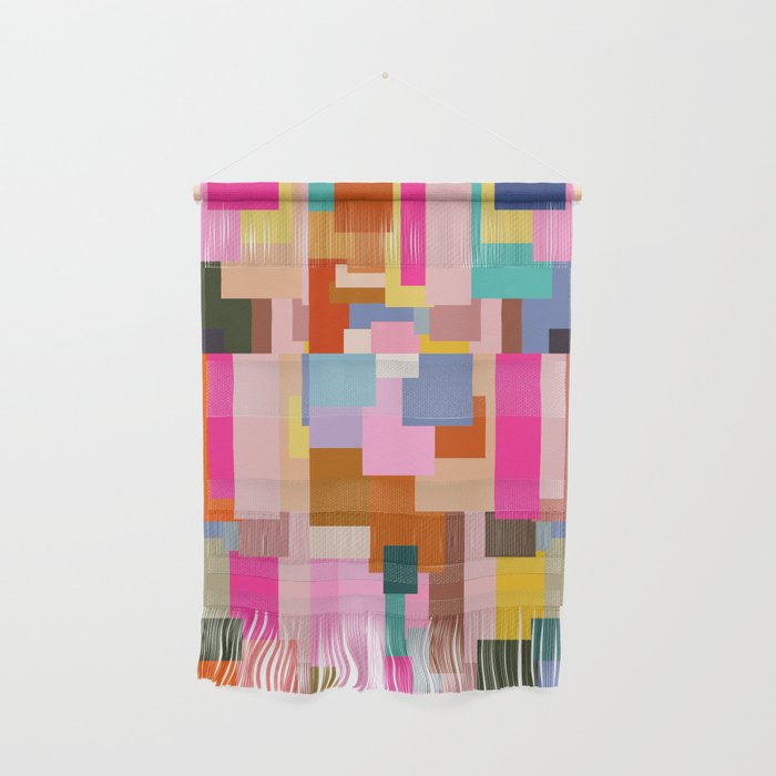 Color Block Print Mid Century Modern Retro Wall Art Geometric Pattern Abstract Wall Hanging Gallery Image 1