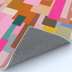 Color Block Print Mid Century Modern Retro Wall Art Geometric Pattern Abstract Rug Gallery Image 4