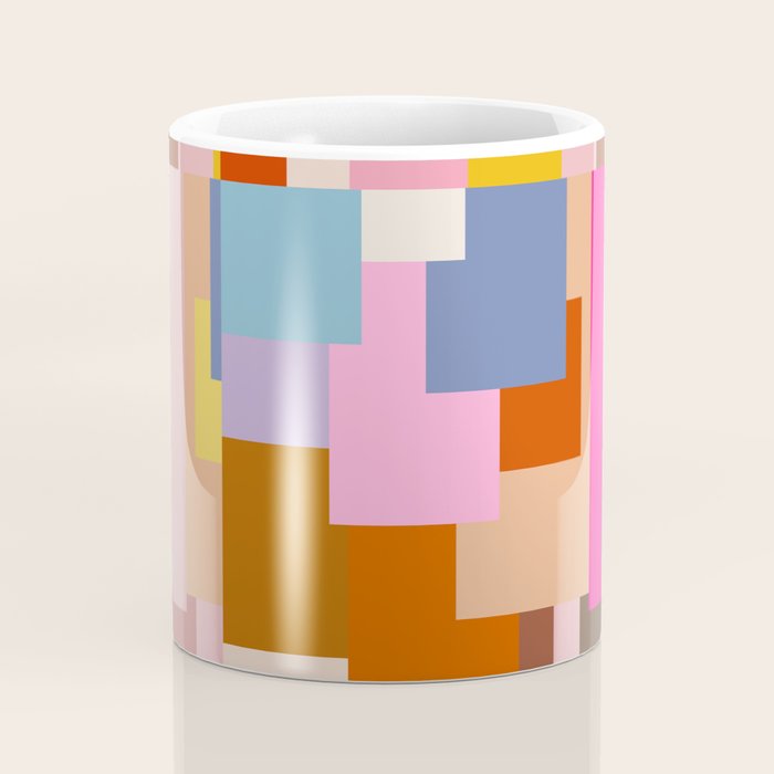 Color Block Print Mid Century Modern Retro Wall Art Geometric Pattern Abstract Coffee Mug Gallery Image 4