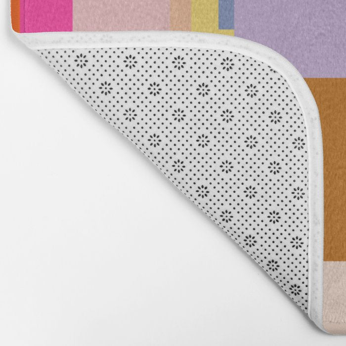 Color Block Print Mid Century Modern Retro Wall Art Geometric Pattern Abstract Bath Mat Gallery Image 2