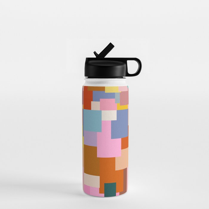 Color Block Print Mid Century Modern Retro Wall Art Geometric Pattern Abstract Water Bottle Gallery Image 1