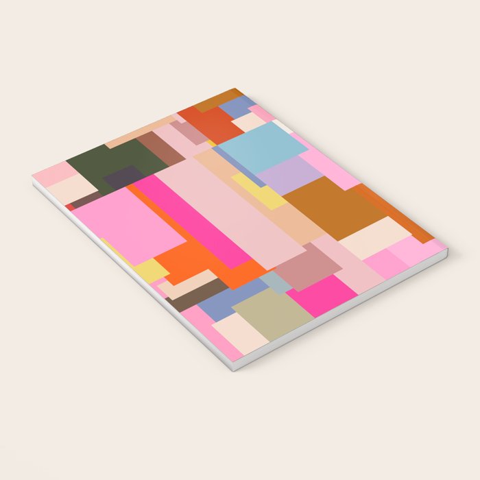 Color Block Print Mid Century Modern Retro Wall Art Geometric Pattern Abstract Notebook Gallery Image 3
