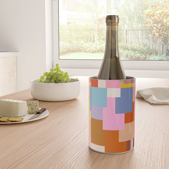 Color Block Print Mid Century Modern Retro Wall Art Geometric Pattern Abstract Wine Chiller Gallery Image 4