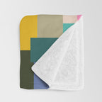 Color Block Print Mid Century Modern Retro Wall Art Geometric Pattern Abstract Throw Blanket Gallery Image 3