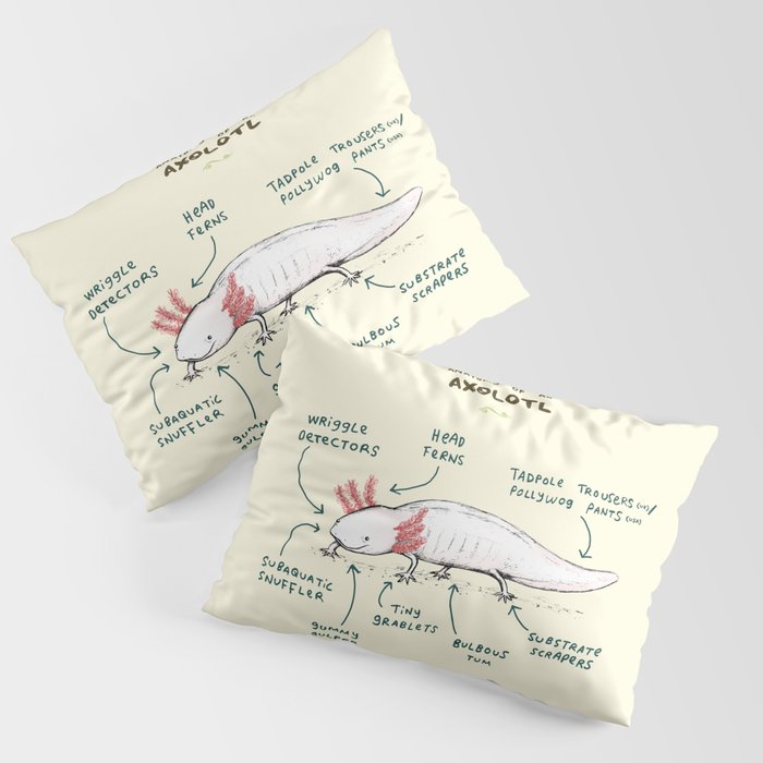 Anatomy of an Axolotl Pillow Sham Gallery Image 1